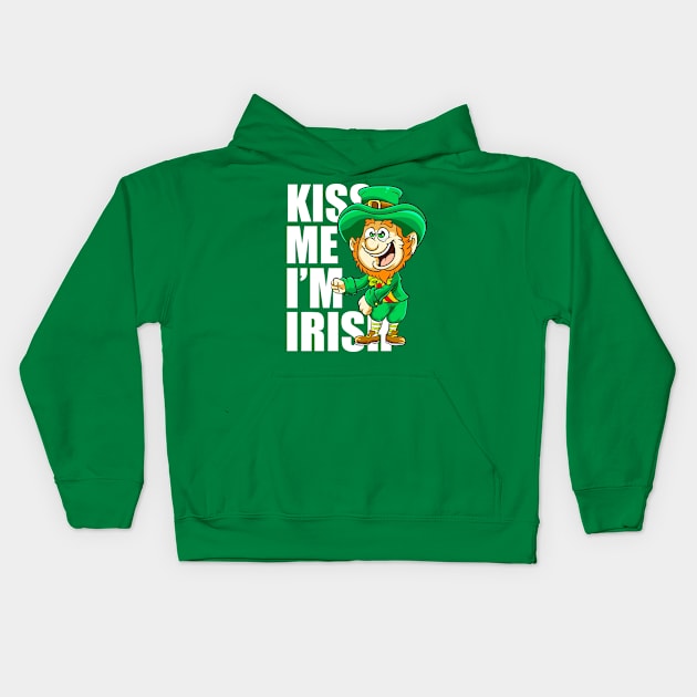 Kiss Me Im Irish Flossing Leprechaun St Patricks Day Kids Hoodie by E